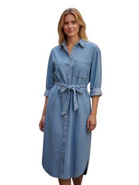 uniqlo u jersey belted long sleeve dress Women's Belted Shirt Dress